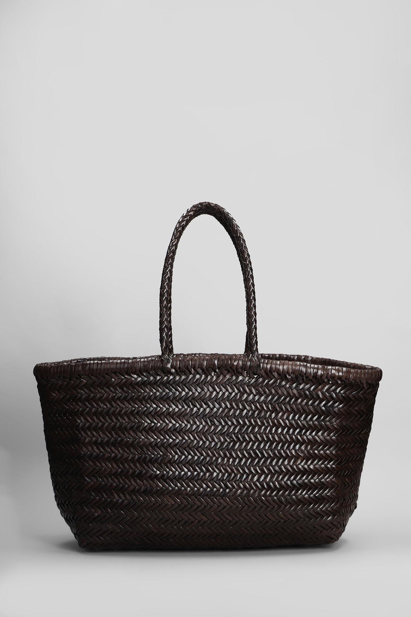 dragon diffusion bamboo triple jump tote in brown leather