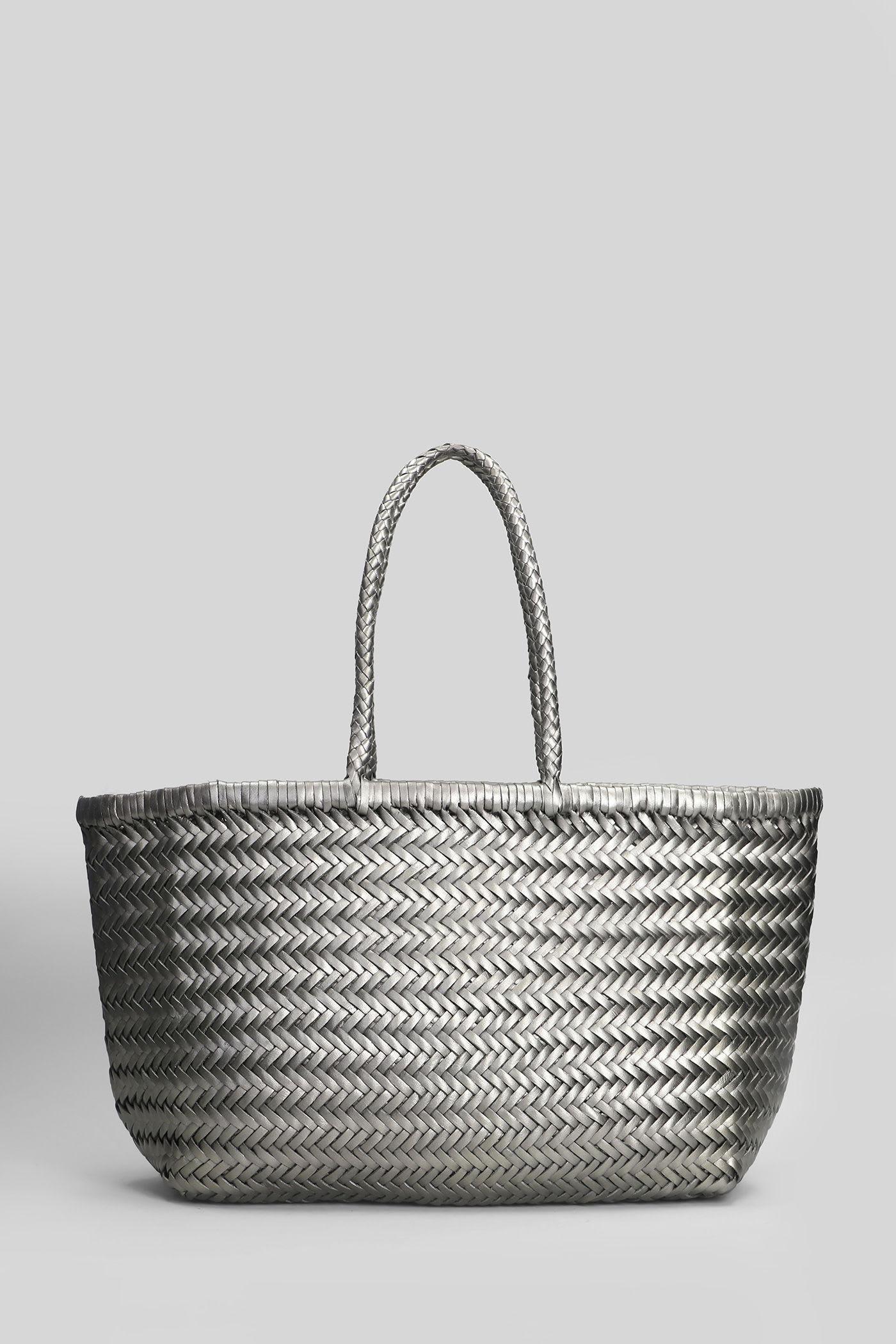 dragon diffusion bamboo triple jump tote in gunmetal leather