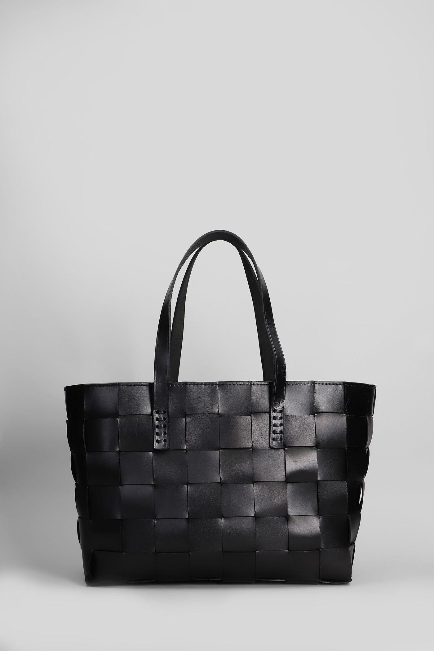 dragon diffusion box weave basket tote in black leather
