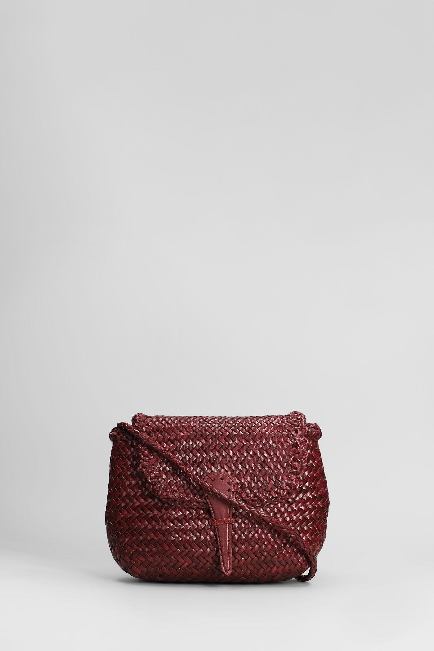 dragon diffusion mini city bag shoulder bag in bordeaux leather