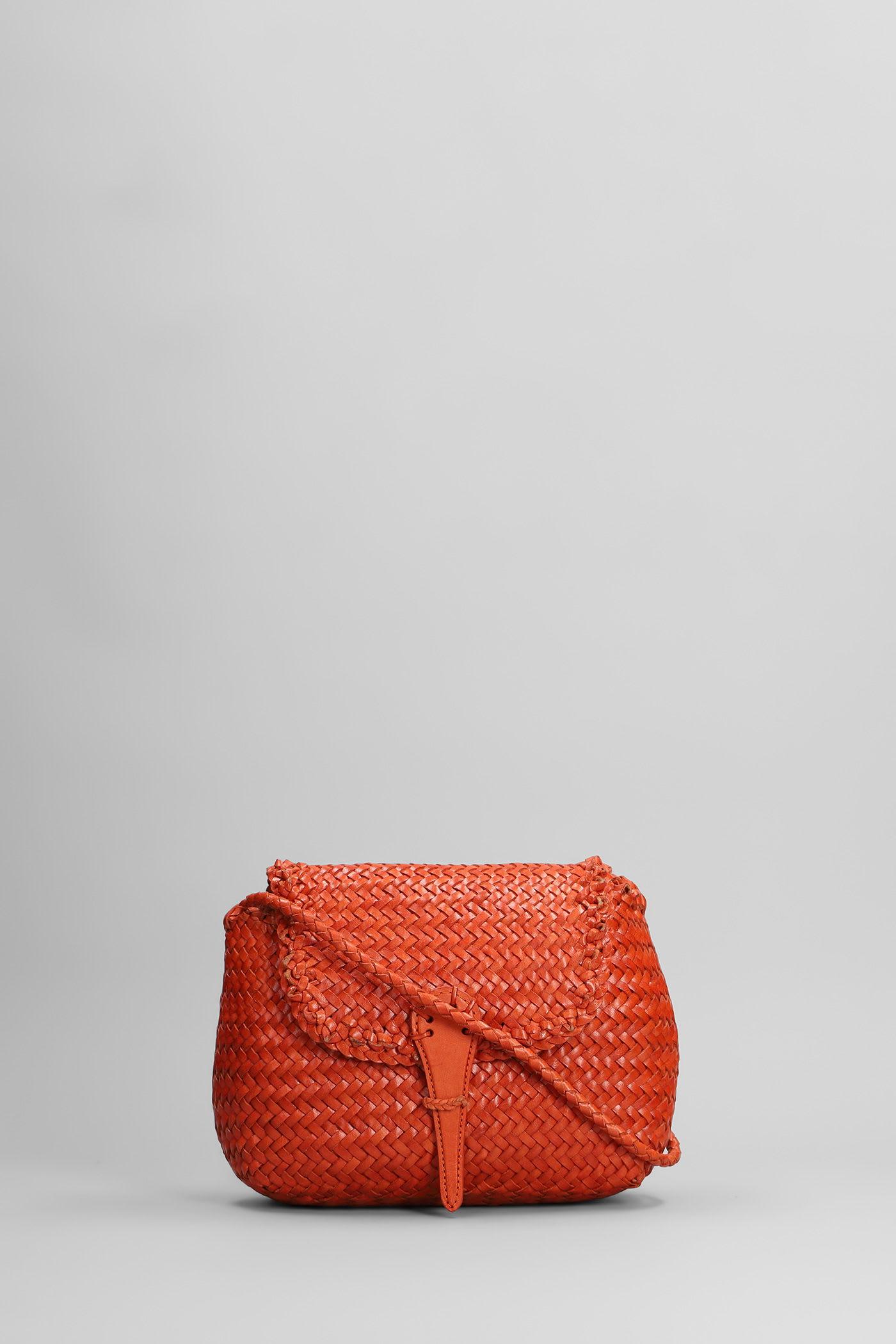 dragon diffusion mini city bag shoulder bag in orange leather