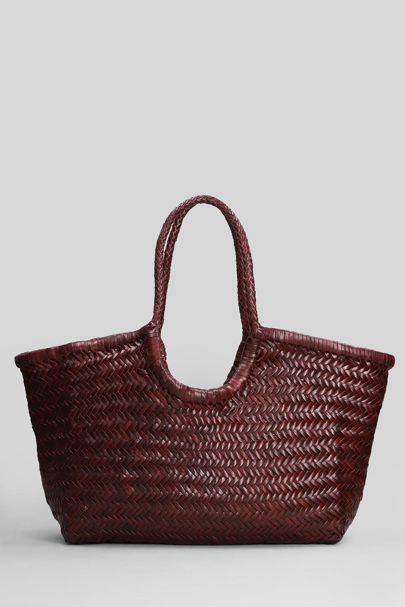 dragon diffusion nantucket basket big tote in bordeaux leather