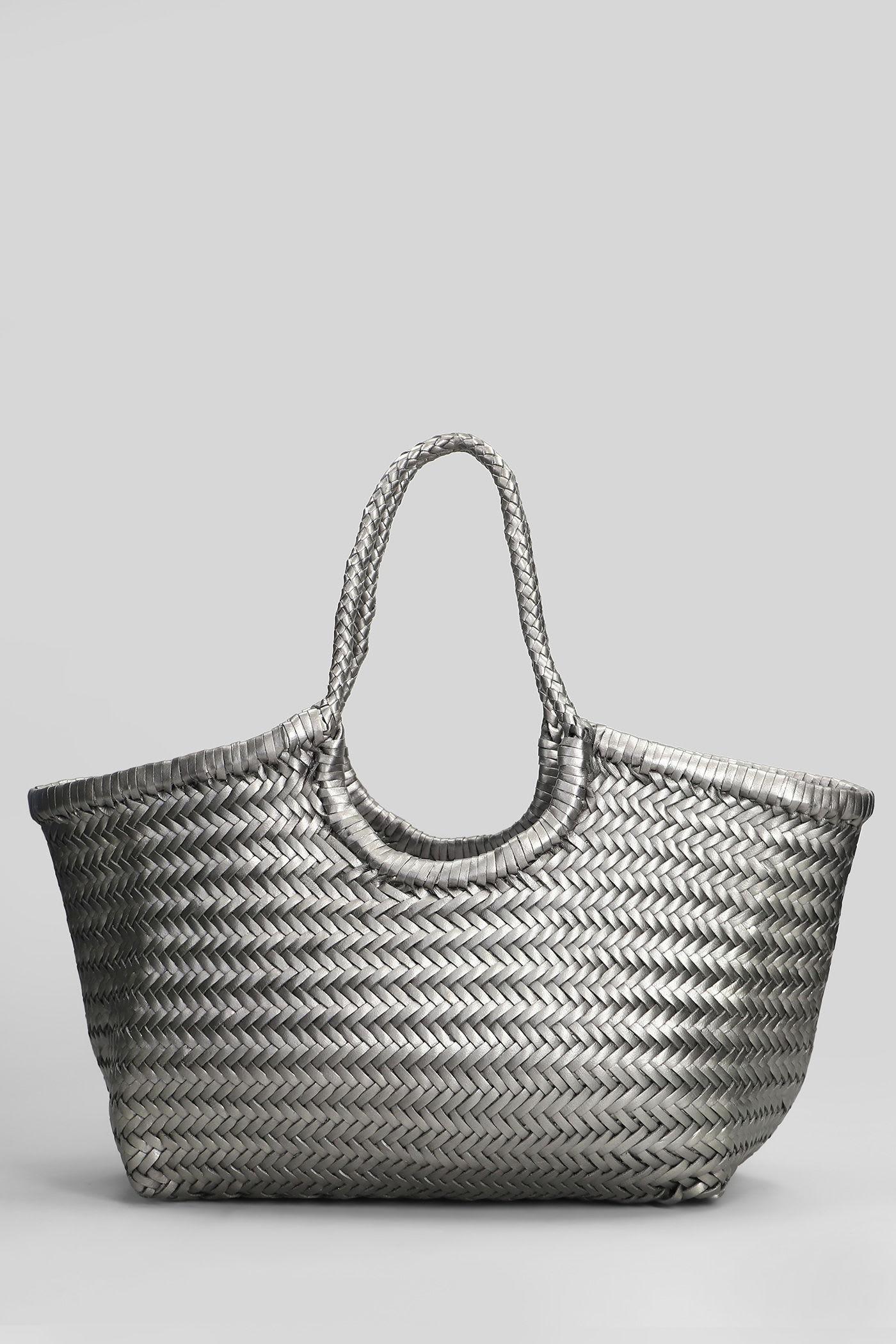 dragon diffusion nantucket basket big tote in gunmetal leather
