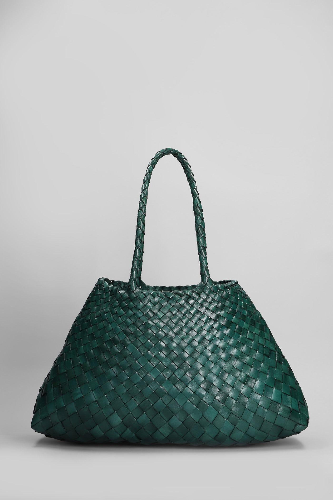 dragon diffusion santa croce big tote in green leather