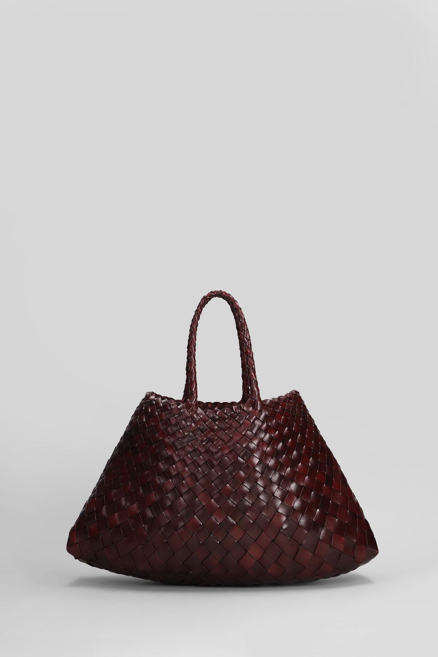 dragon diffusion santa croce small tote in bordeaux leather