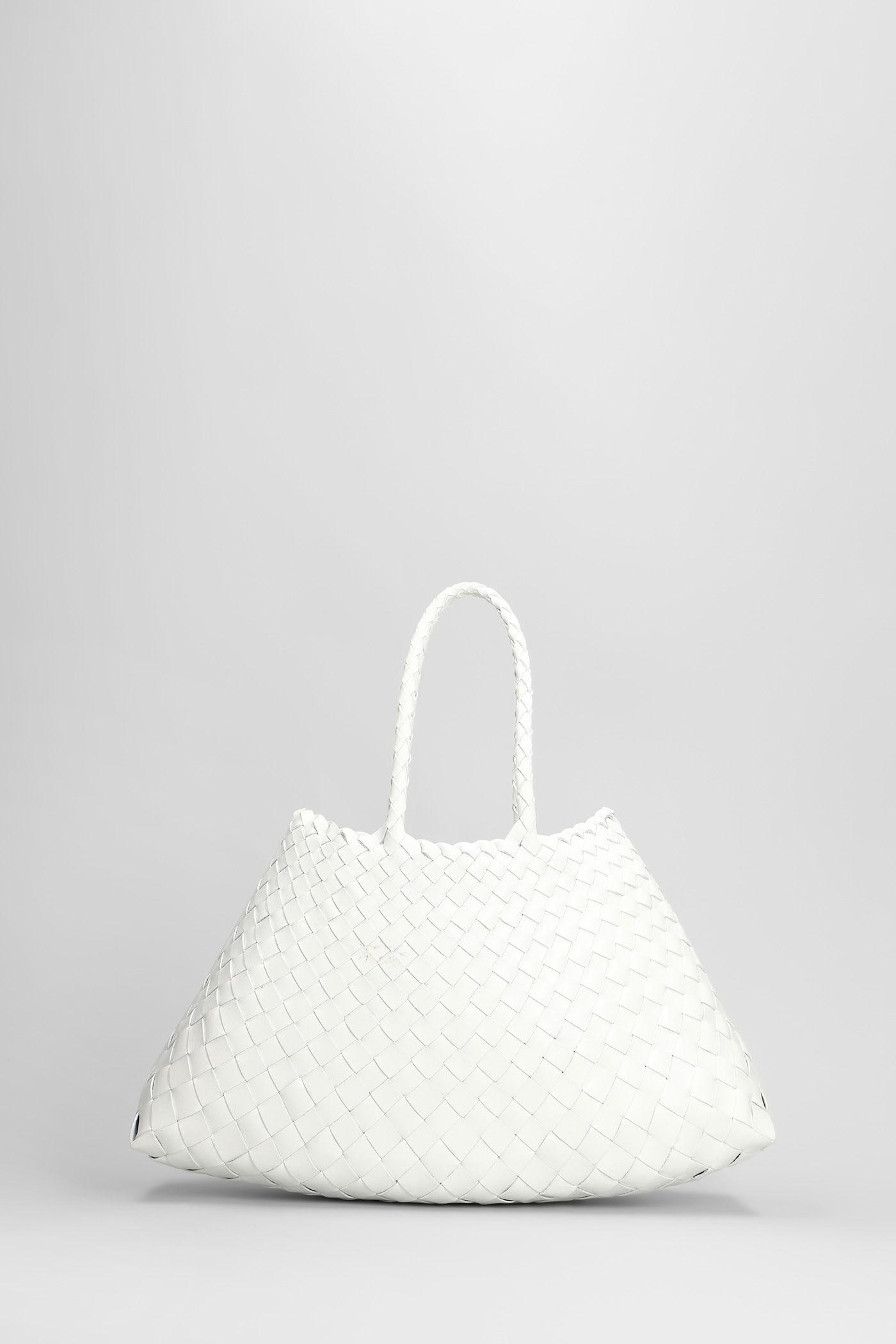 dragon diffusion santa croce small tote in white leather