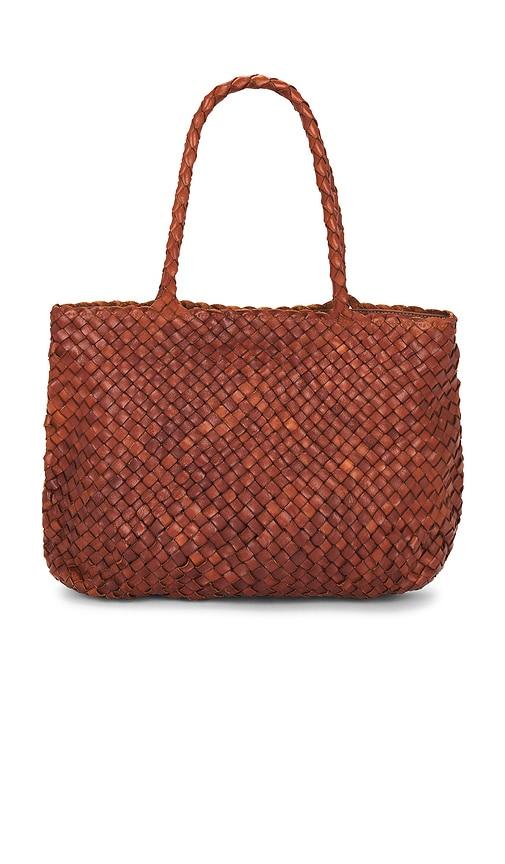dragon diffusion vintage mesh tote bag in tan.