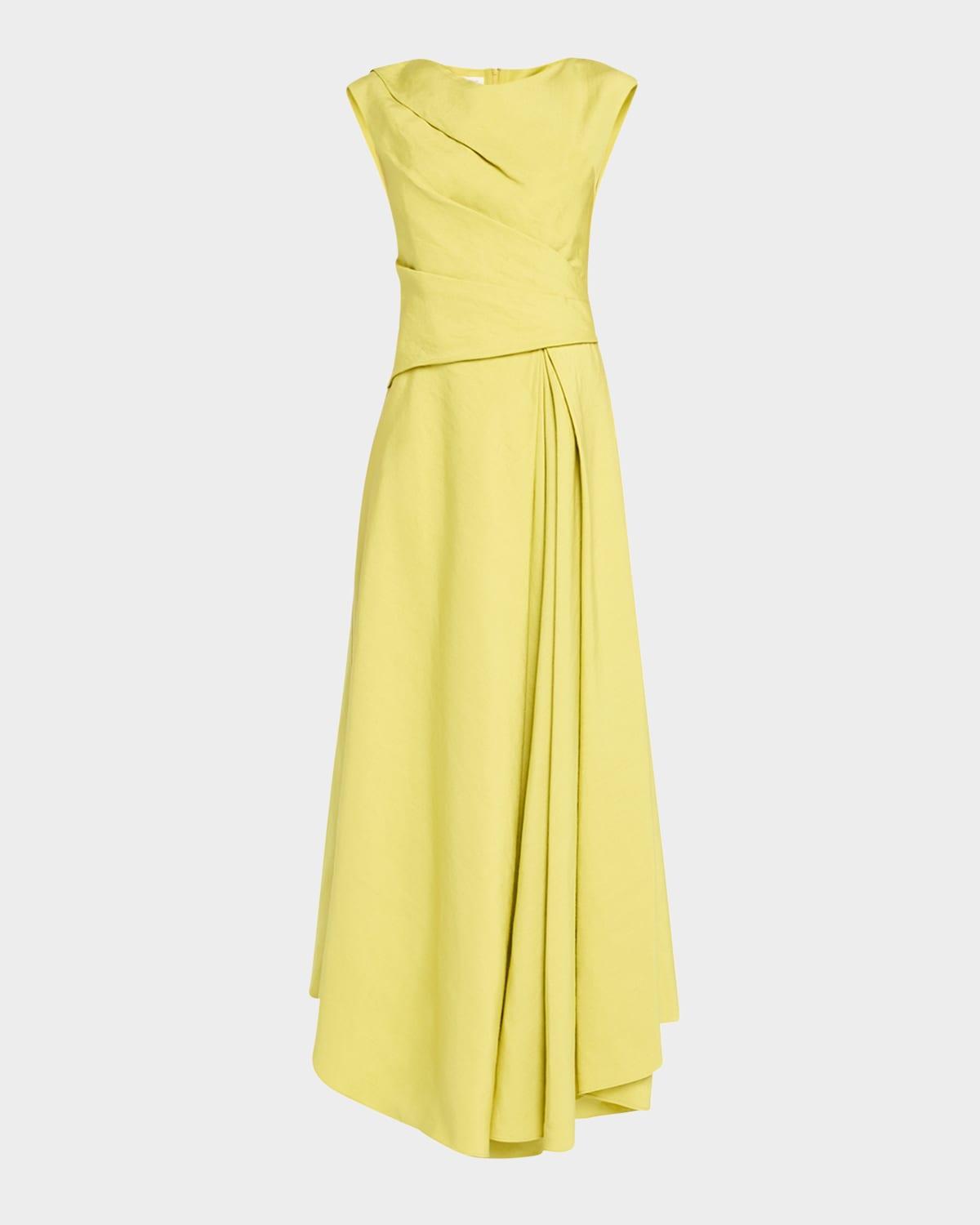drape-front asymmetric dress