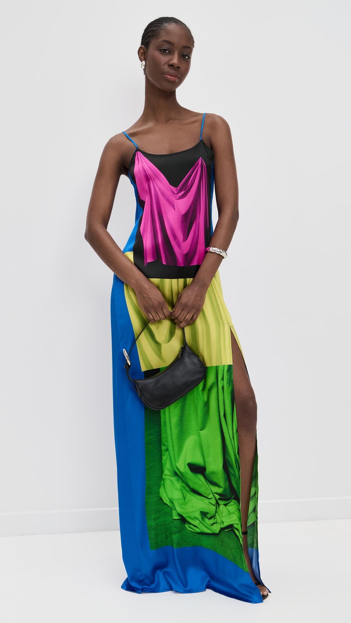 drape maxi slip dress