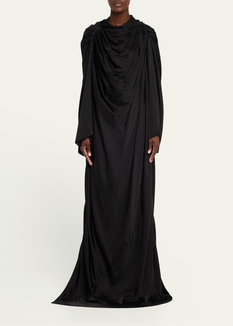drape pleated gown