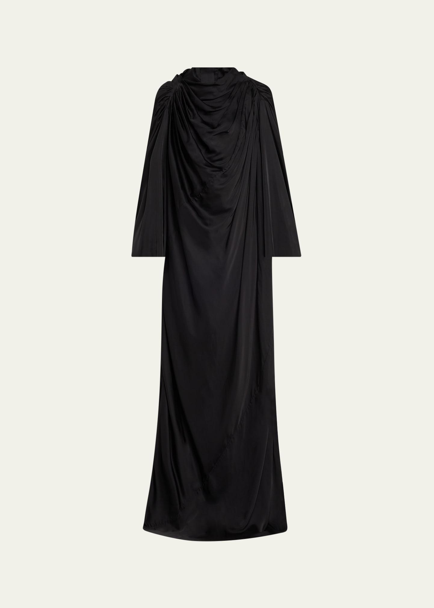 drape pleated gown