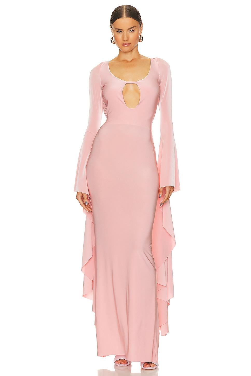 drape sleeve maxi dress