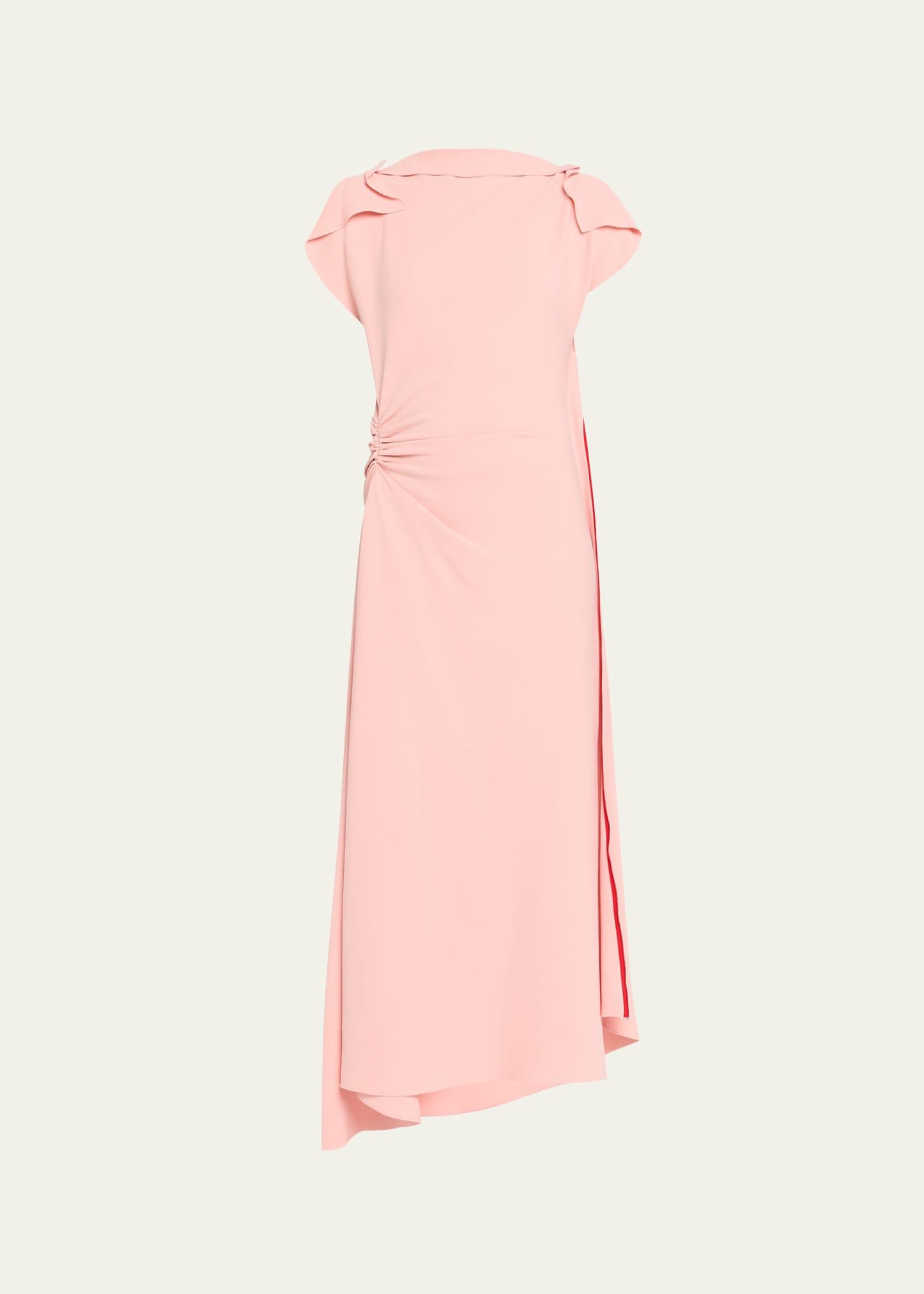 drape sleeve midi dress