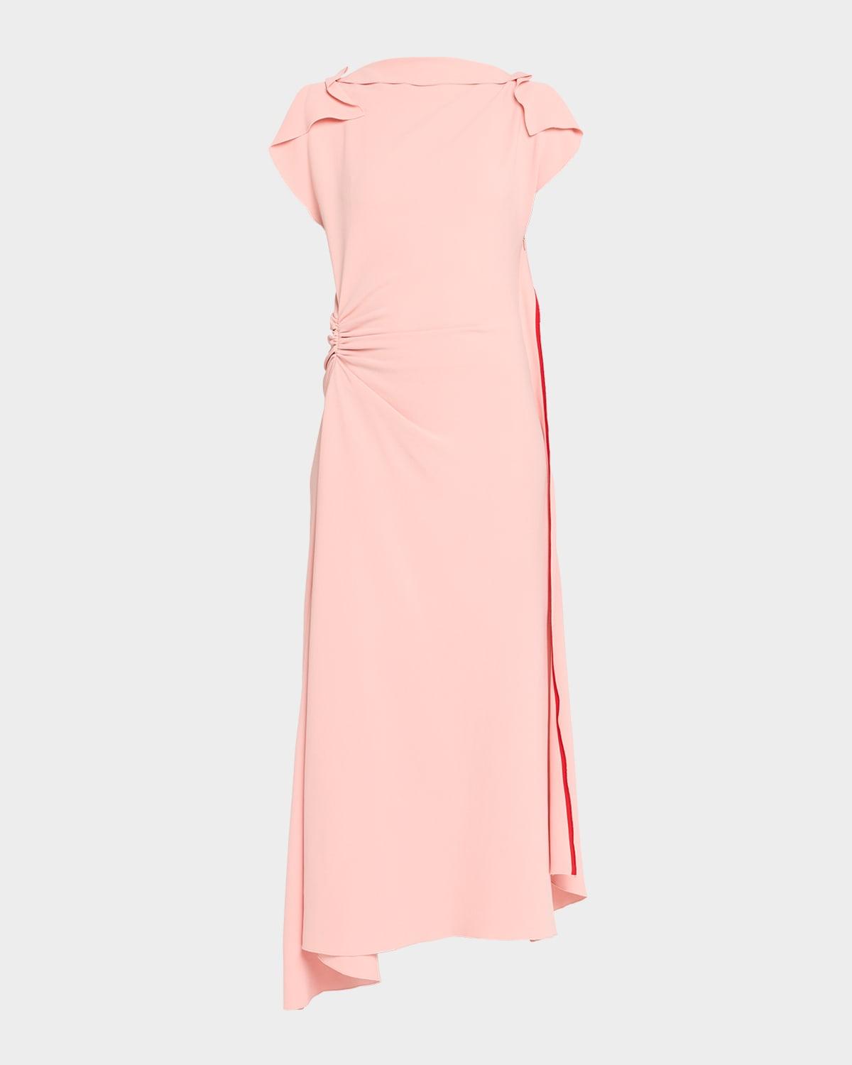 drape sleeve midi dress