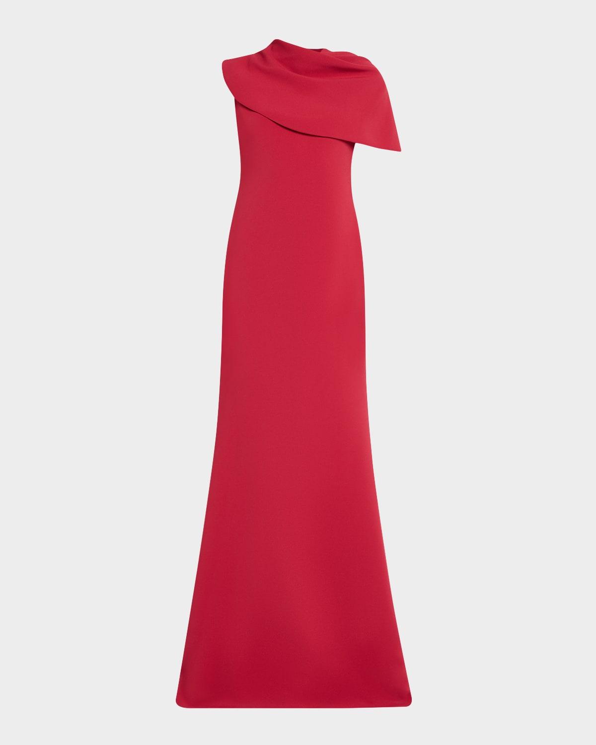 draped a-line gown