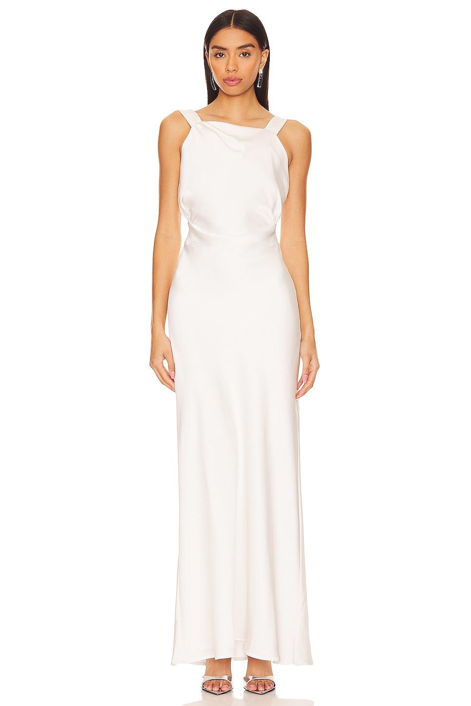 draped back maxi dress
