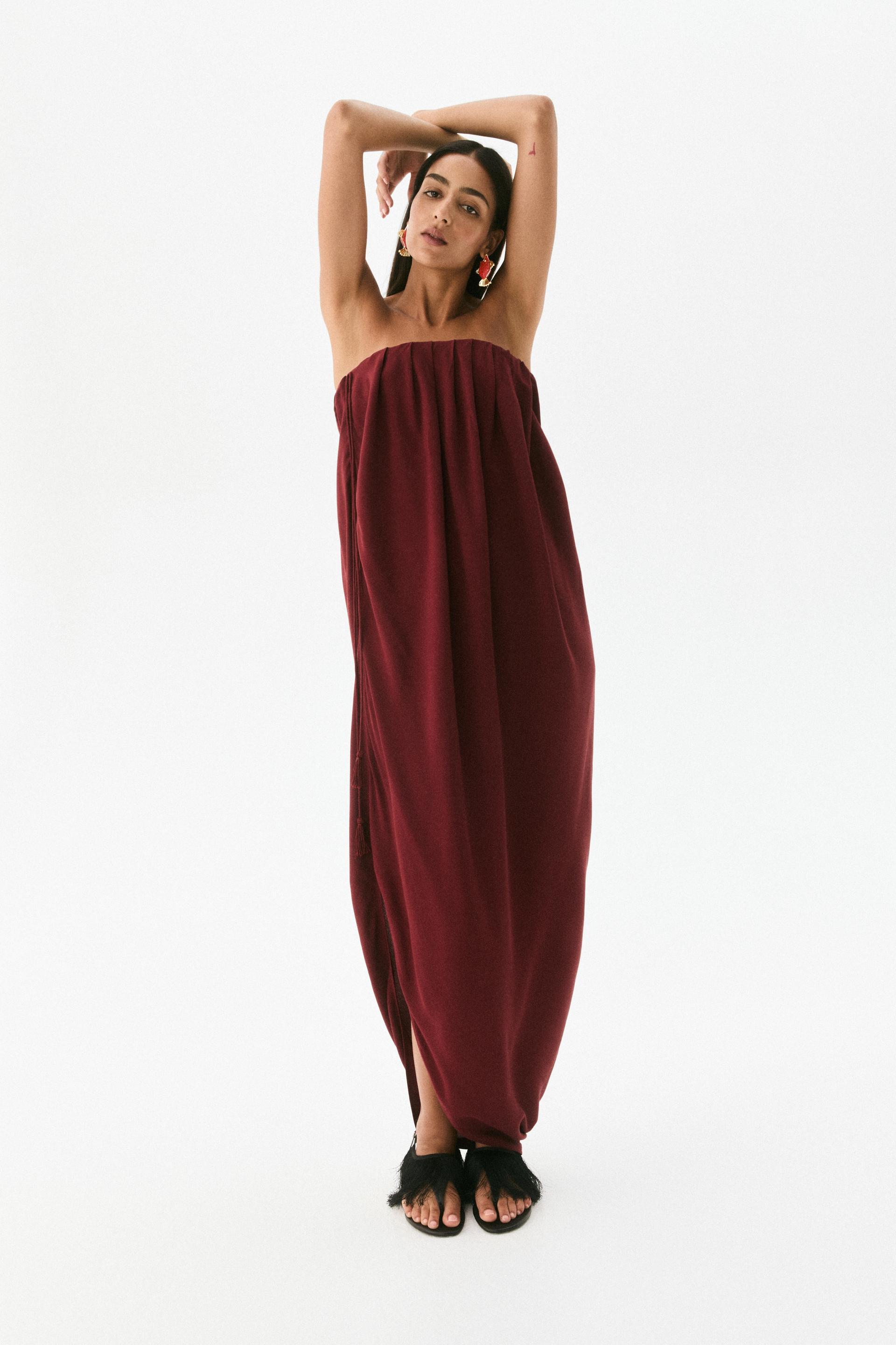 draped bandeau dress