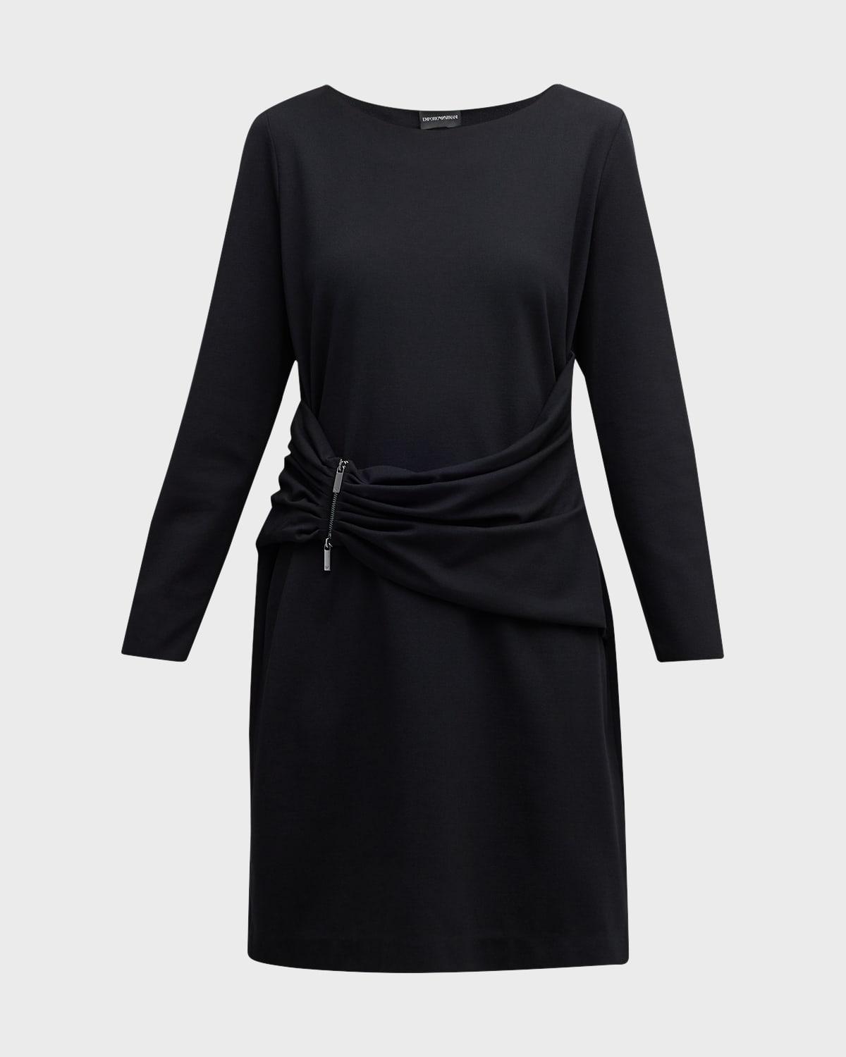 draped bateau-neck jersey midi dress