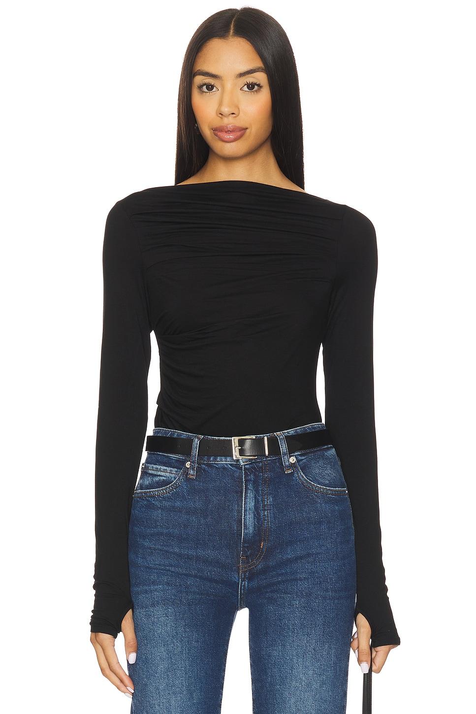 draped boatneck top