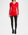 draped body-con asymmetric mini dress