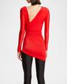 draped body-con asymmetric mini dress