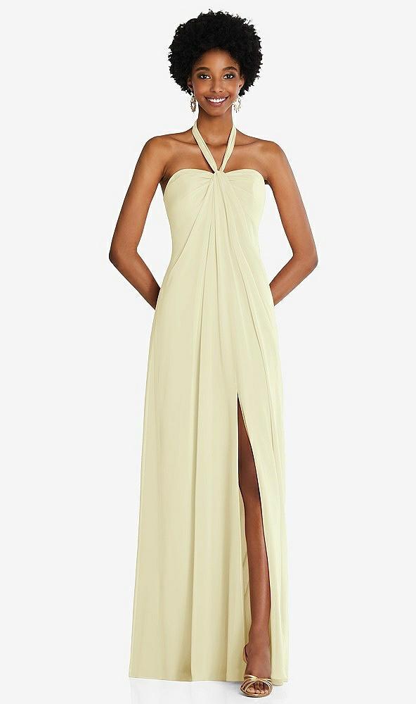 draped chiffon grecian column gown with convertible straps