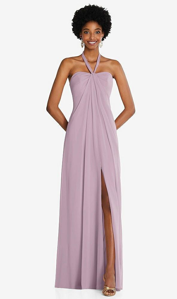 draped chiffon grecian column gown with convertible straps