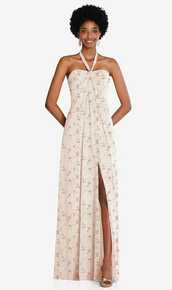 draped chiffon grecian column gown with convertible straps