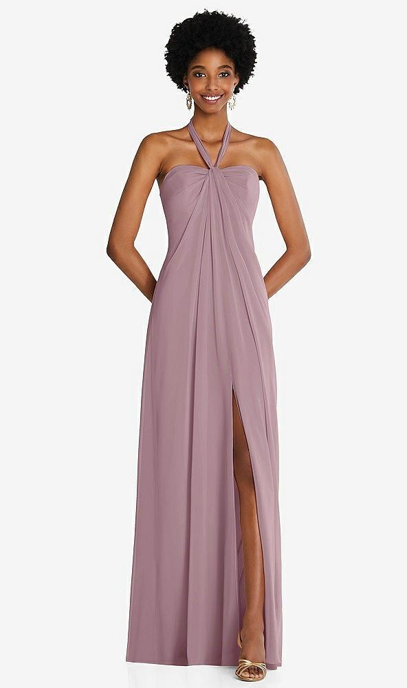 draped chiffon grecian column gown with convertible straps