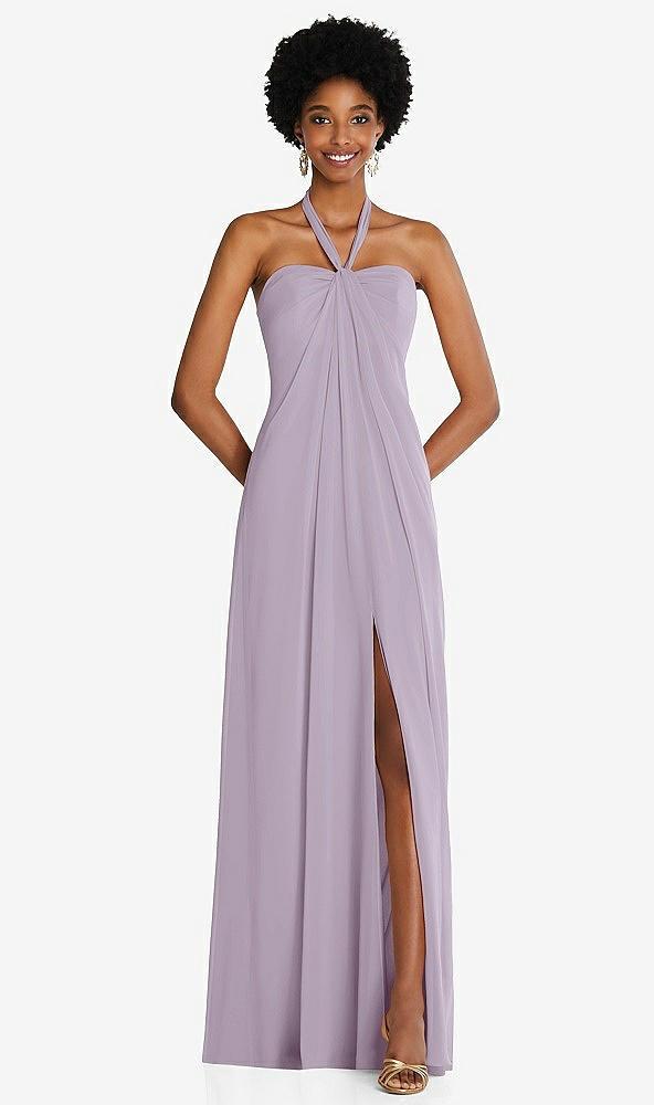 draped chiffon grecian column gown with convertible straps
