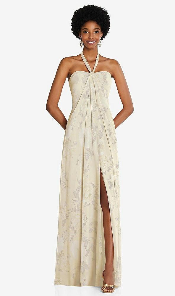 draped chiffon grecian column gown with convertible straps
