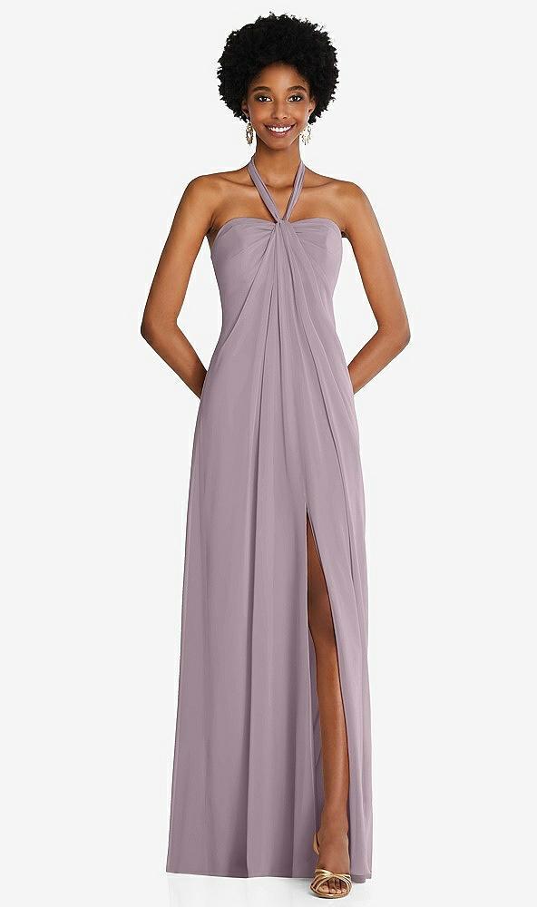 draped chiffon grecian column gown with convertible straps