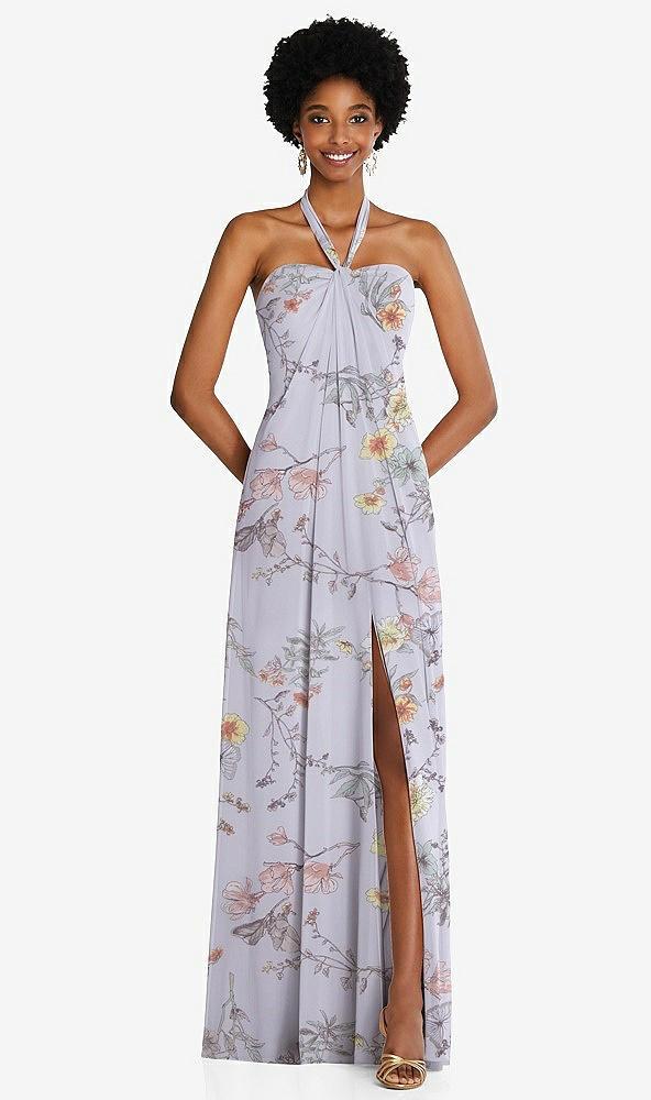 draped chiffon grecian column gown with convertible straps