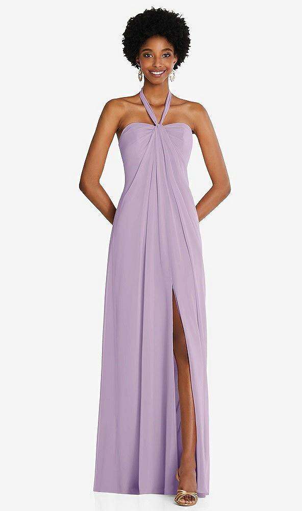 draped chiffon grecian column gown with convertible straps