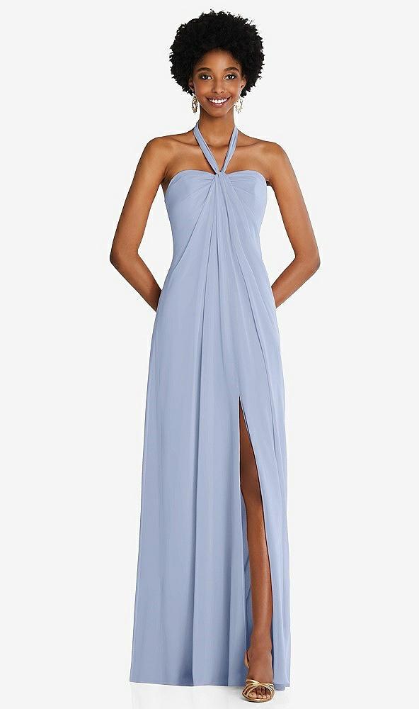 draped chiffon grecian column gown with convertible straps