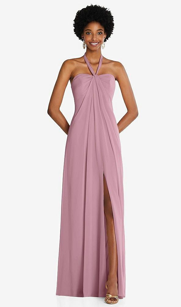 draped chiffon grecian column gown with convertible straps