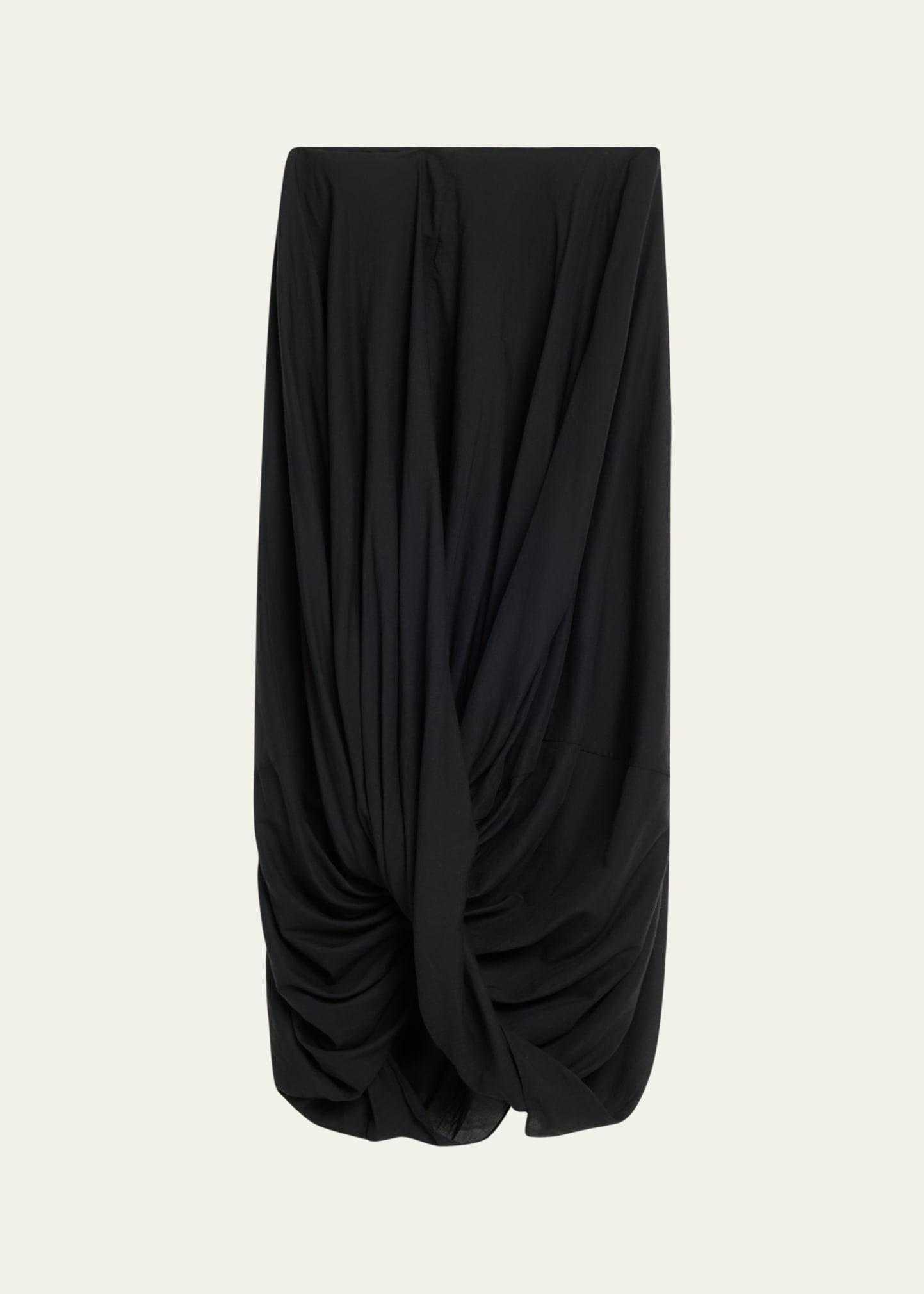 draped cocoon maxi skirt