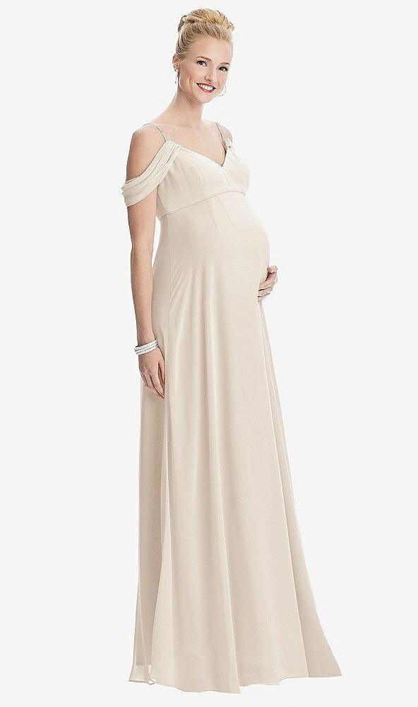 draped cold-shoulder chiffon maternity dress