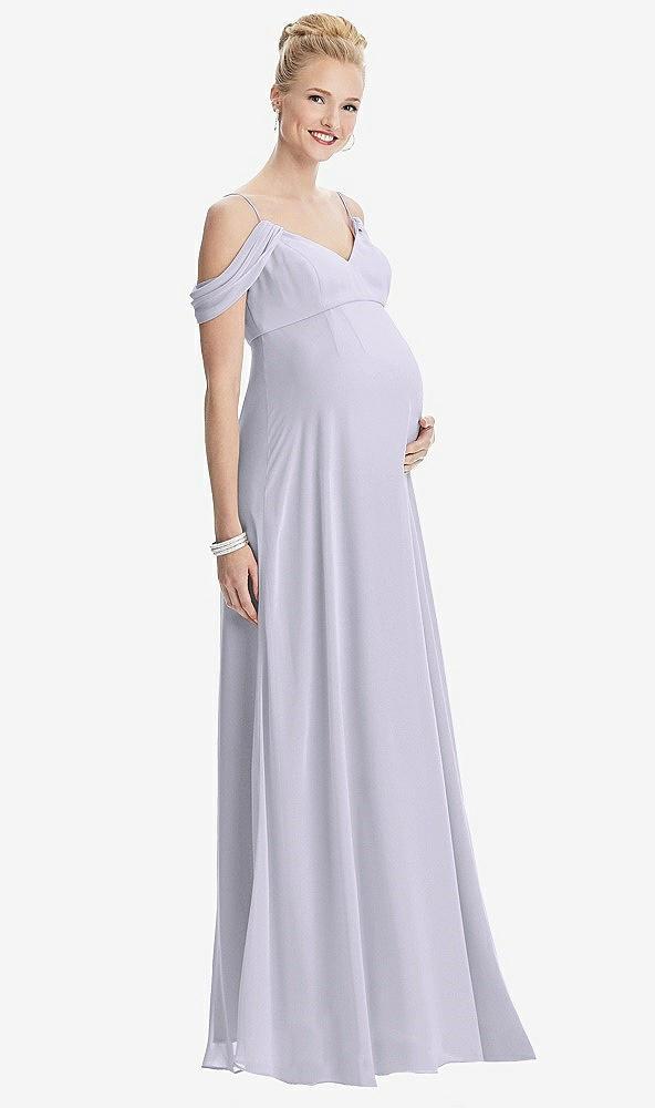 draped cold-shoulder chiffon maternity dress