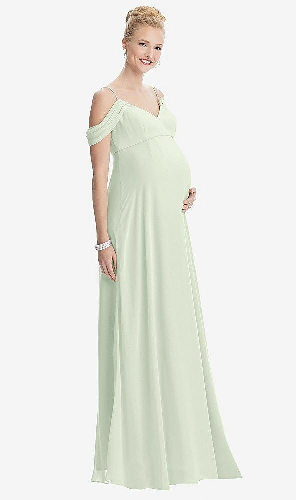 draped cold-shoulder chiffon maternity dress