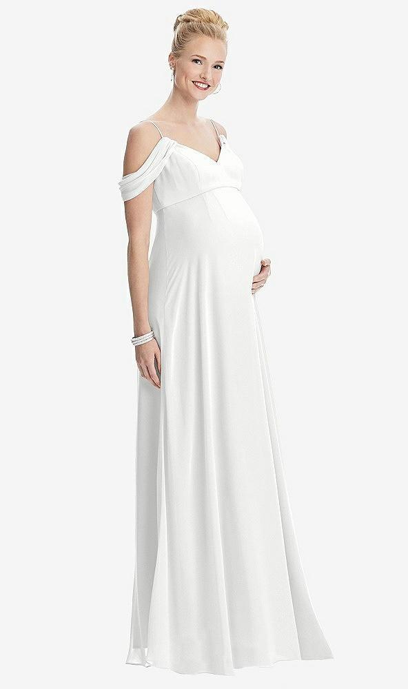 draped cold-shoulder chiffon maternity dress