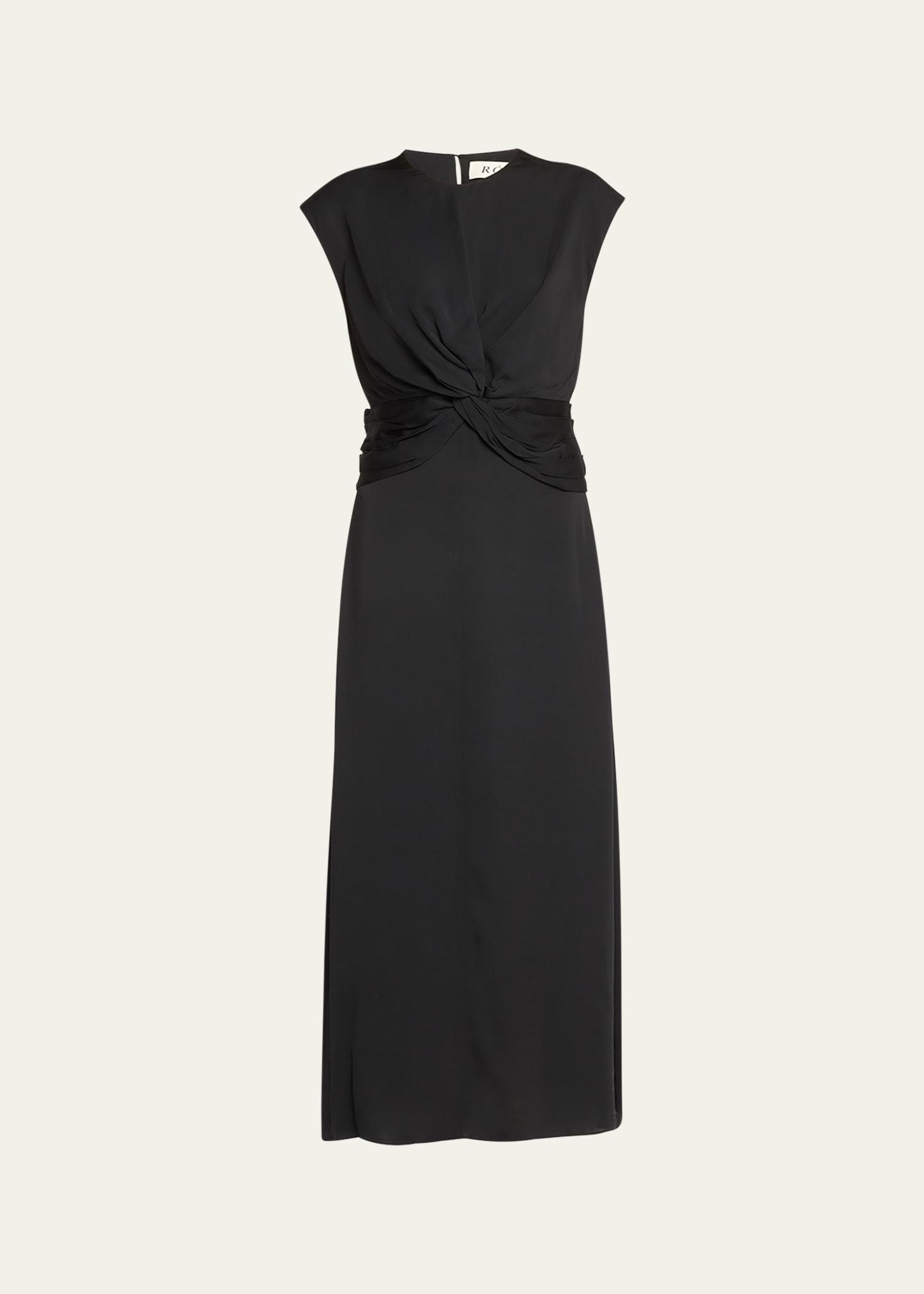 draped column maxi dress