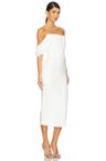 draped corset midi dress