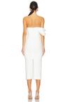 draped corset midi dress