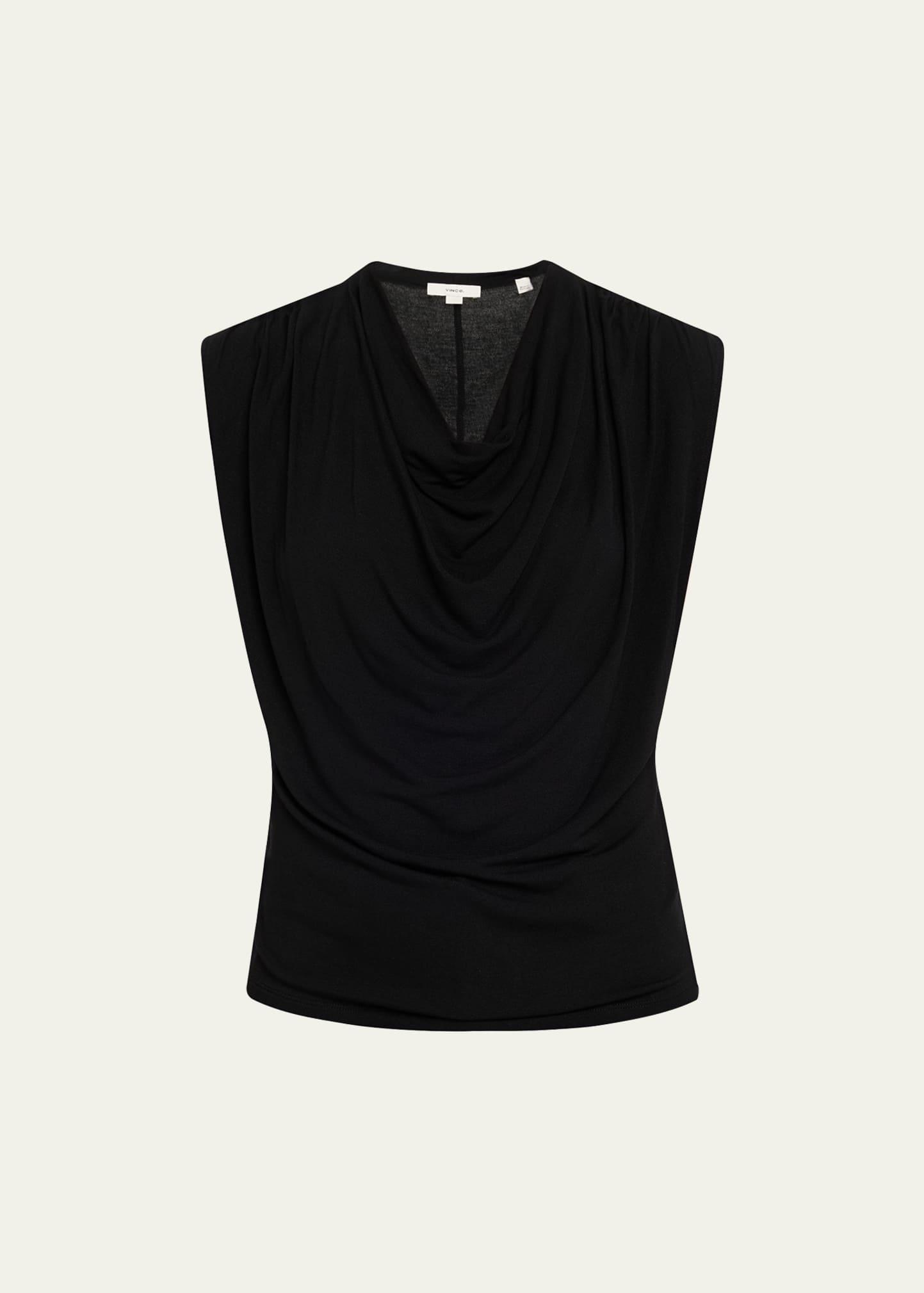 draped cowl-neck top