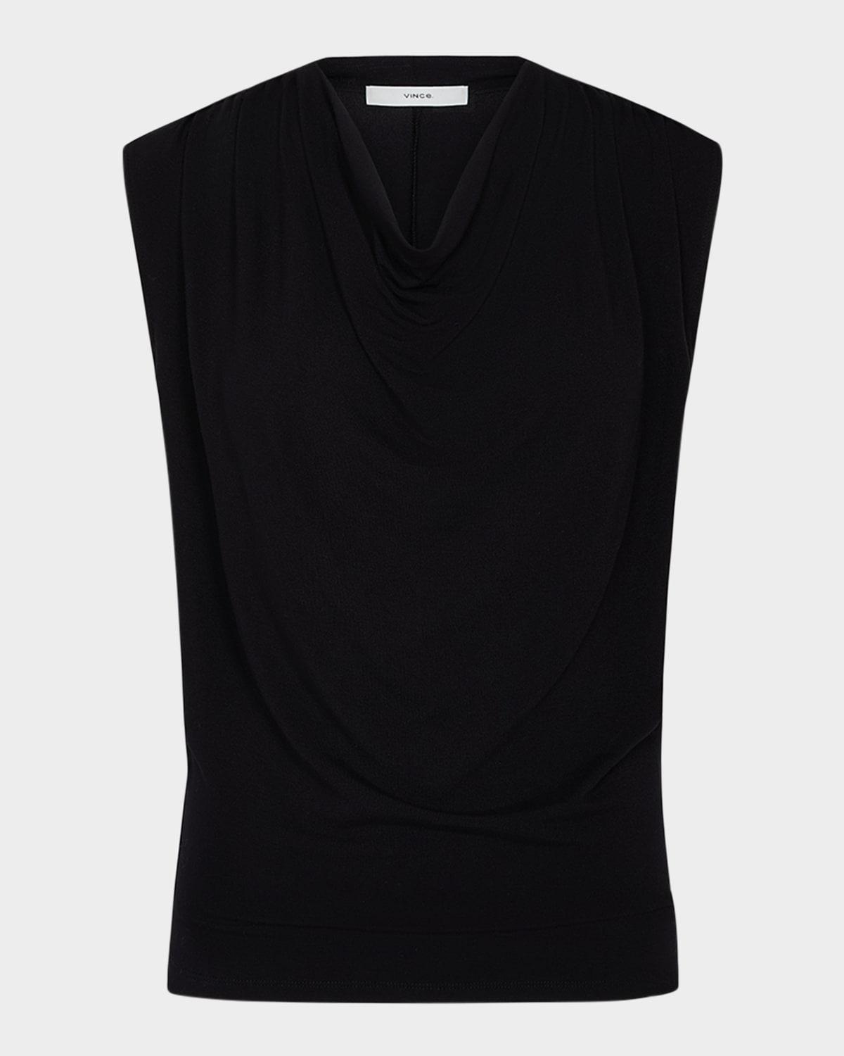 draped cowl-neck top
