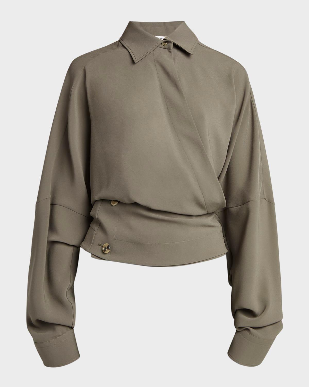 draped crepe blouse