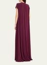 draped crystal tunic crepe dress