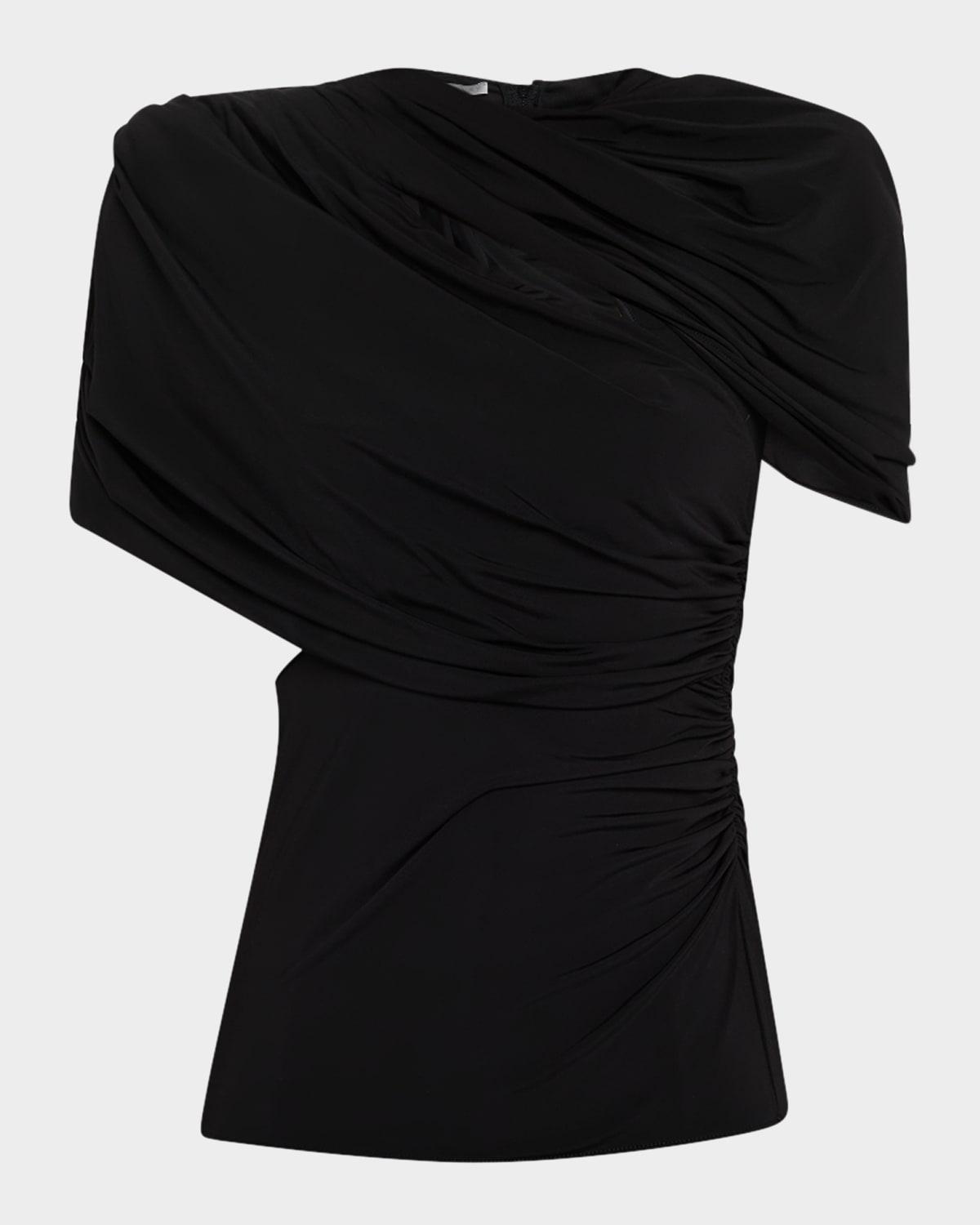 draped cutout cape top