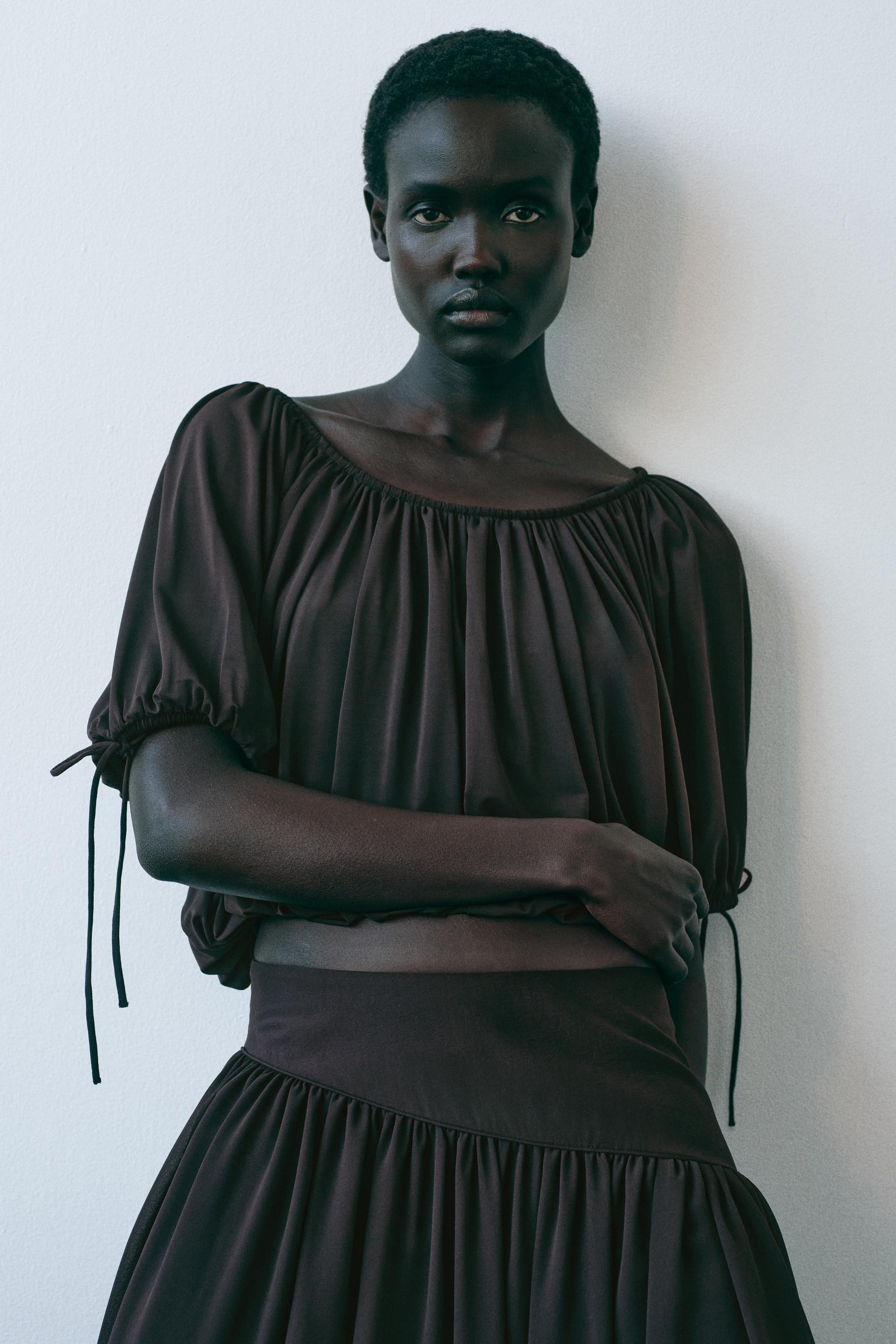 draped drawstring-detail top